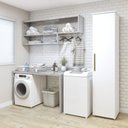 Ver imagem 1 de Lavanderia Modulada Florianópolis 1 Porta e 4 Prateleiras Branca Kaiki Móveis