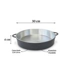 Ver imagem 3 de Paejeira Paellera Fundida Alumínio Batido Grosso com Tampa 30cm - Preto