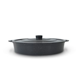 Paejeira Paellera Fundida Alumínio Batido Grosso com Tampa 30cm - Preto - 4