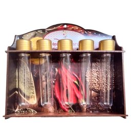 Porta Temperos de Parede Decor com 5 Tubetes - Meus Temperos - 1