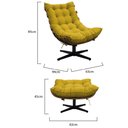 Ver imagem 3 de Kit 02 Poltronas E 02 Puffs Costela Base Giratória Suede