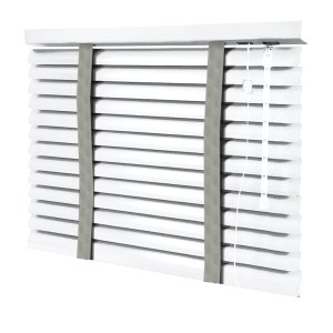 Persiana Horizontal - 1,20m Larg X 1,40m Alt - Alumínio 50mm com Fita Decorativa - Cor: Branca - Fit