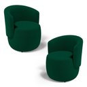 Ver imagem 1 de Kit 02 Poltronas Decorativas Aisha Orgânica Bouclê Verde - Desk Design