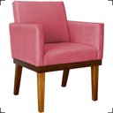 Ver imagem 1 de Poltrona Decorativa para Sala Recepção Consultório Escritório Base em Madeira Divine Suede