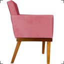 Ver imagem 2 de Poltrona Decorativa para Sala Recepção Consultório Escritório Base em Madeira Divine Suede