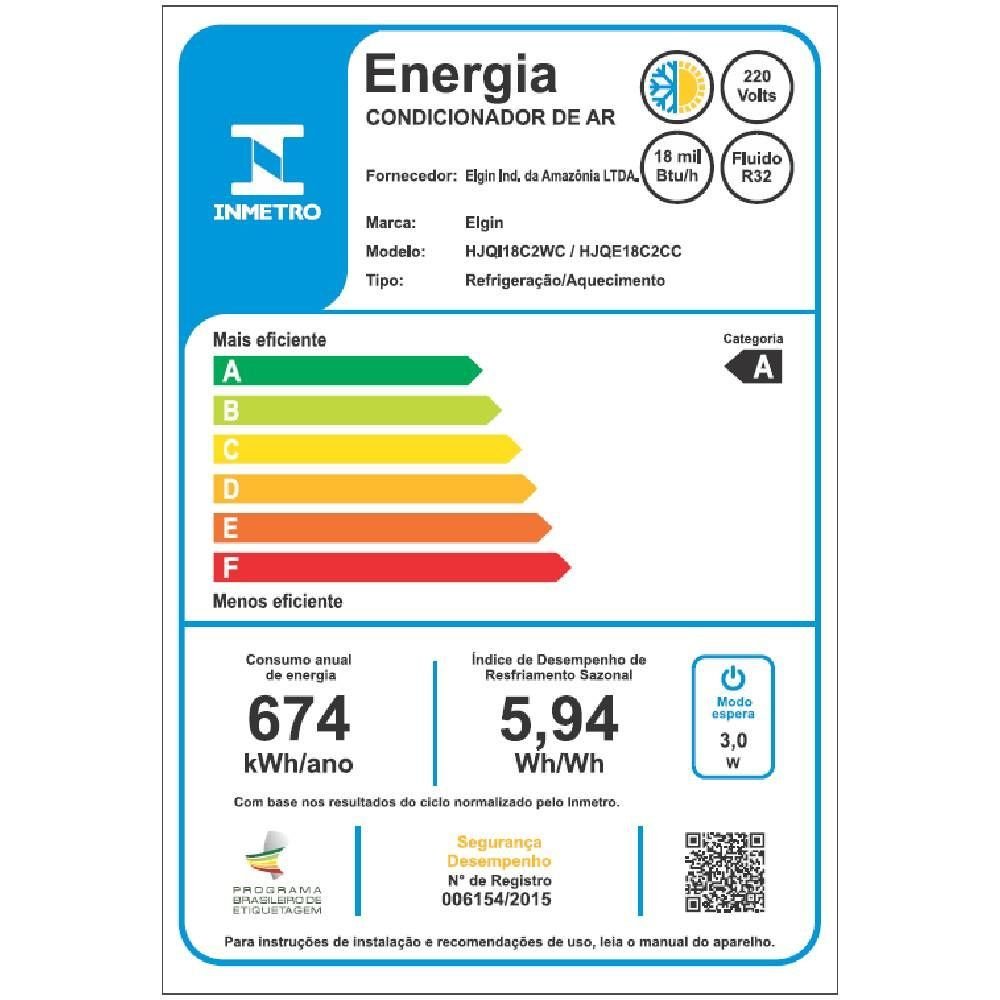 Ar Condicionado Split Elgin Eco Inverter Ii Wi-fi 18000 Btus Quente e Frio 220v Hjqe18c2cc - 8