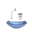 Ver imagem 1 de Kit Cuba de Vidro + Torneira para Lavatório Oval Chanfrada 36cm