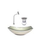 Ver imagem 2 de Kit Cuba de Vidro + Torneira para Lavatório Oval Chanfrada 36cm