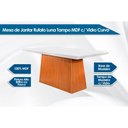 Ver imagem 2 de Mesa de Sala Jantar Luna + Tampo Madeirado Vidro Curvo 180x90cm Off White/imbuia Ripado 3d - Vidro