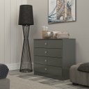 Ver imagem 2 de Cômoda para Quarto 4 Gavetas Grande 75x69cm Cinza 6504