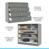 Cômoda para Quarto 4 Gavetas Grande 75x69cm Cinza 6504 - 3