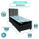 Ver imagem 3 de Cama + Box Cinza e Colchão Molas Ensacadas Solteiro - Life Gold Paropas + Cabeceira