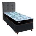 Ver imagem 1 de Cama + Box Cinza e Colchão Molas Ensacadas Solteiro - Life Gold Paropas + Cabeceira