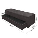 Ver imagem 6 de Recamier Baú para Cama Casal com Gaveta Paris 1,50m Estofado Retro Premium Decorativo Cor Cinza