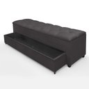Ver imagem 3 de Recamier Baú para Cama Casal com Gaveta Paris 1,50m Estofado Retro Premium Decorativo Cor Cinza