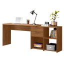 Ver mais imagens de Escrivaninha Mesa Escritório em L Office Nt 2060 2 Gavetas 3 Nichos 148,6cm Freijo Trend Marrom