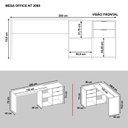 Ver imagem 4 de Escrivaninha Mesa Escritório em L Office Nt 2060 2 Gavetas 3 Nichos 148,6cm Freijo Trend Marrom
