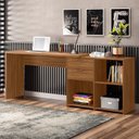 Ver imagem 5 de Escrivaninha Mesa Escritório em L Office Nt 2060 2 Gavetas 3 Nichos 148,6cm Freijo Trend Marrom
