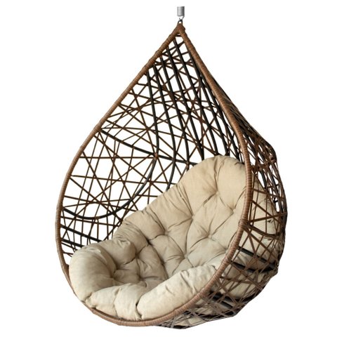 Cadeira Balanço Ninho Suspenso Gota Tramado com Almofada Impermeável