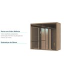 Ver imagem 4 de Armário Aéreo 80 Cm 2 Portas de Abrir Vidro Reflecta 1 Prateleira Mel Luciane Móveis