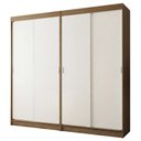 Ver imagem 1 de Conjunto 2 Guarda-Roupas 4 Portas de Correr Rustic/Branco Tokio Madesa