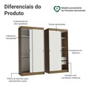 Ver imagem 4 de Conjunto 2 Guarda-Roupas 4 Portas de Correr Rustic/Branco Tokio Madesa