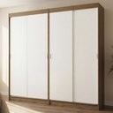 Ver imagem 3 de Conjunto 2 Guarda-Roupas 4 Portas de Correr Rustic/Branco Tokio Madesa