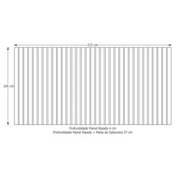 Cabeceira Ripada Maracá King 215cm MDF/MDP  - 4