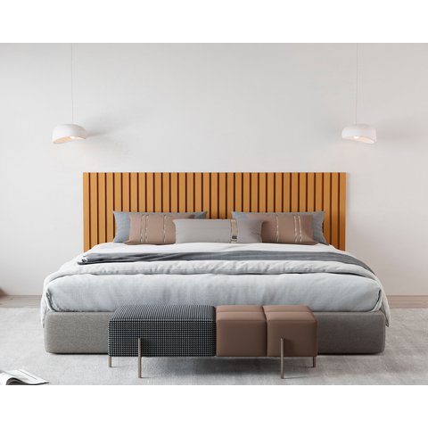 Cabeceira Ripada Maracá King 215cm MDF/MDP Bege