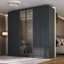 Ver imagem 1 de Guarda-Roupa 6 Portas com 2 Portas Reflecta 4 Gavetas Ravi Cinza/Grafitto