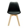 Kit 4 Cadeiras Charles Eames Leda Design Wood Estofada Base Madeira - Preta - 4