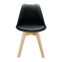 Ver imagem 4 de Kit 4 Cadeiras Charles Eames Leda Design Wood Estofada Base Madeira - Preta