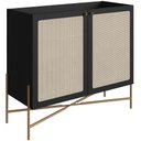 Ver imagem 1 de Balcão Aparador Cantinho do Café Industrial Indy A03 Nero Dourado - Lyam Decor