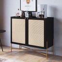 Ver imagem 2 de Balcão Aparador Cantinho do Café Industrial Indy A03 Nero Dourado - Lyam Decor