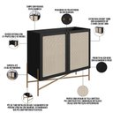 Ver imagem 4 de Balcão Aparador Cantinho do Café Industrial Indy A03 Nero Dourado - Lyam Decor