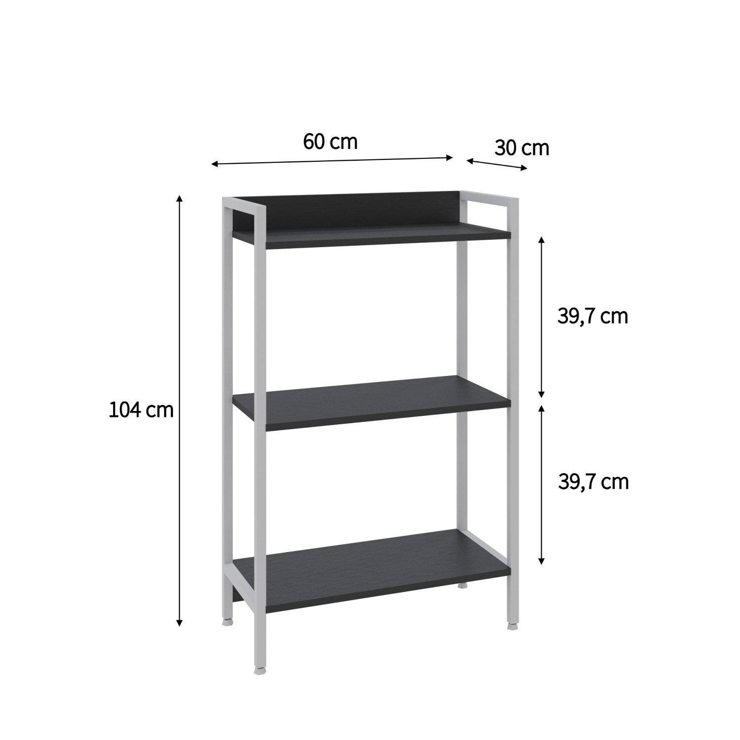 Estante para Livros Industrial 3 Prateleiras 104cmx60cm Active Yescasa - 4