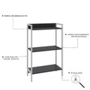 Ver imagem 5 de Estante para Livros Industrial 3 Prateleiras 104cmx60cm Active Yescasa