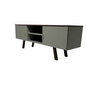 Rack em Mdf com Nicho e Duas Portas Gramado/pau Ferro