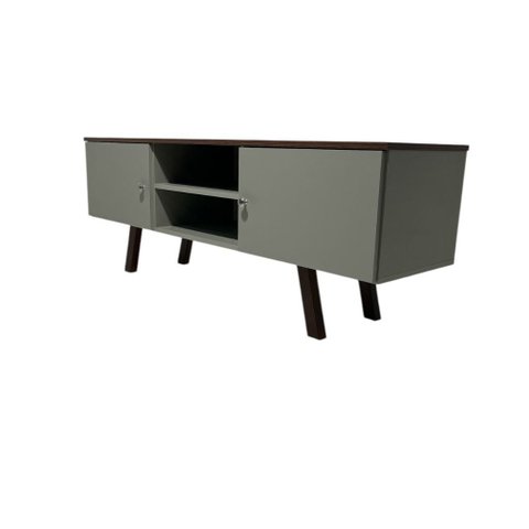 Rack em Mdf com Nicho e Duas Portas Gramado/pau Ferro