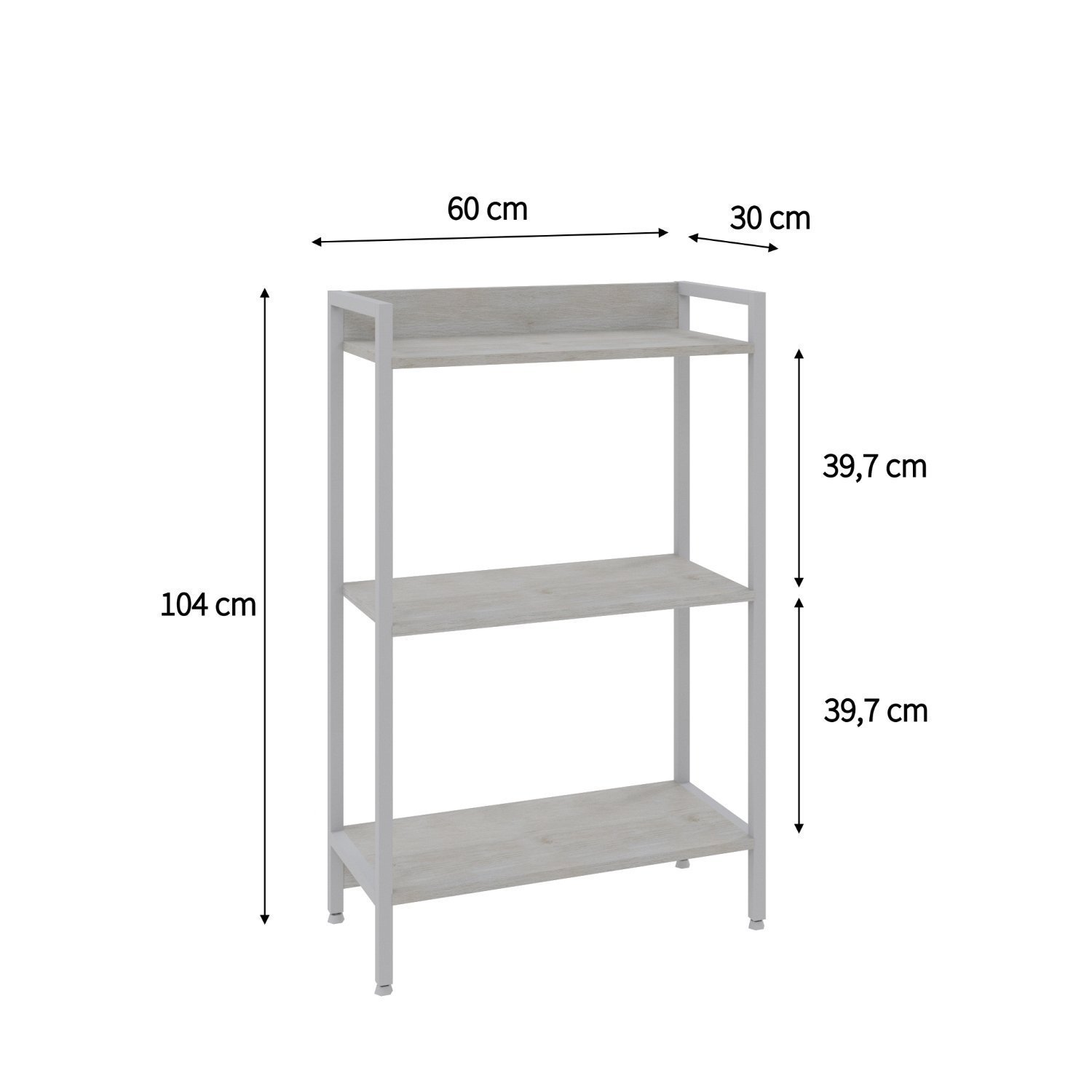 Estante para Livros Industrial 3 Prateleiras 104cmx60cm Active Yescasa - 4