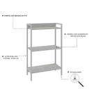 Ver imagem 5 de Estante de Livros Industrial 60CMX104CM 3 Prateleiras Active Yescasa Branco/Snow