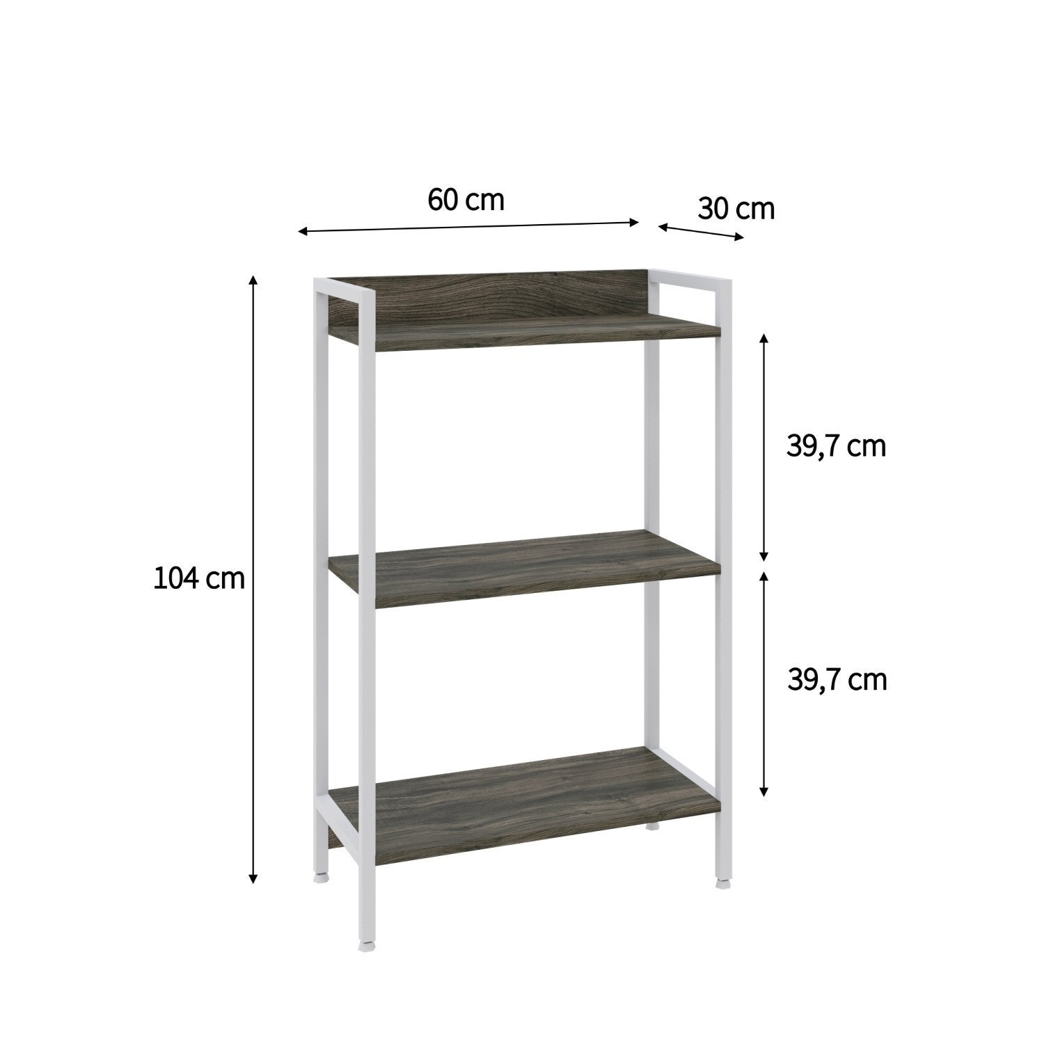 Estante para Livros Industrial 3 Prateleiras 104cmx60cm Active Yescasa - 4