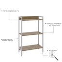 Ver imagem 5 de Estante de Livros Industrial 60CMX104CM 3 Prateleiras Active Yescasa Marrom