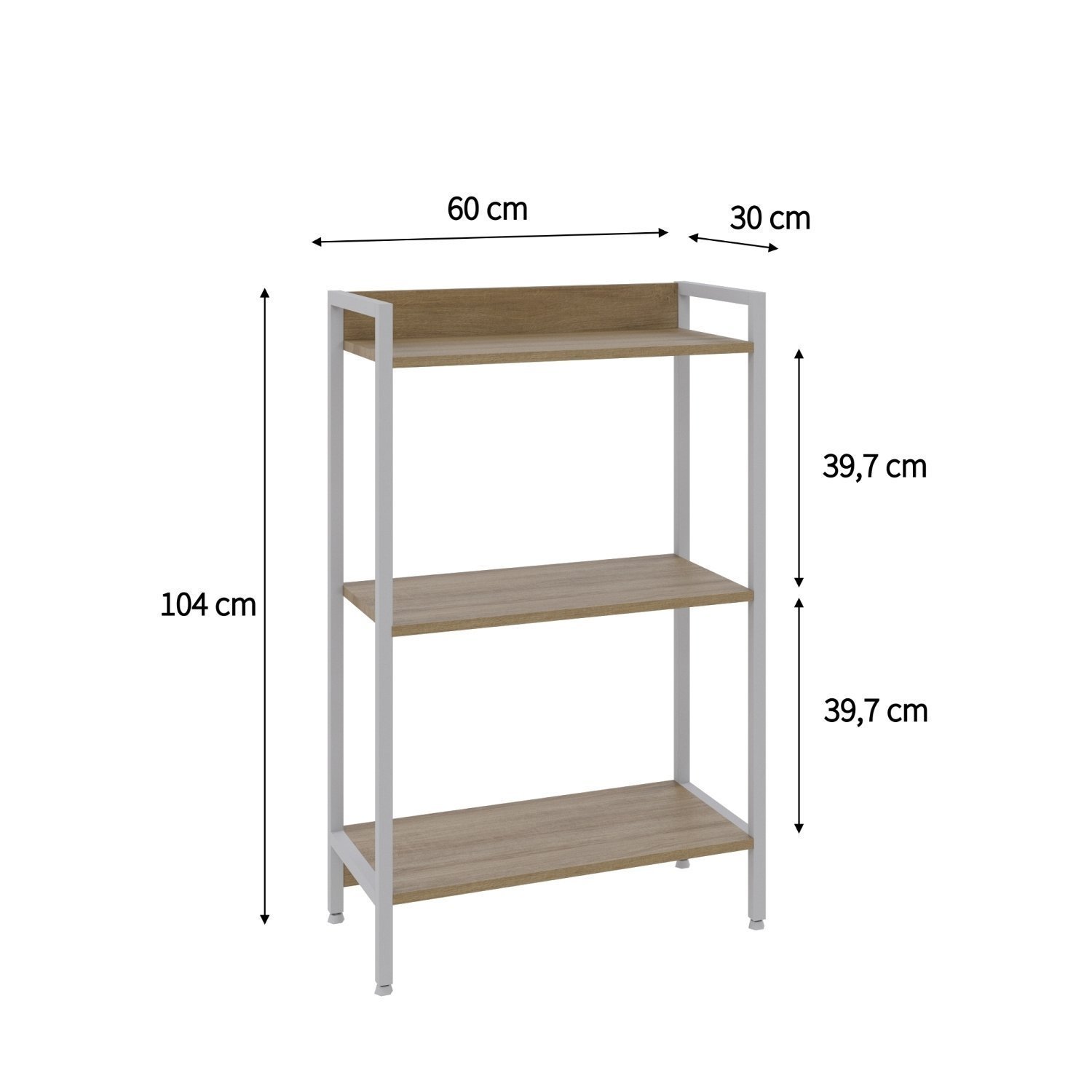 Estante para Livros Industrial 3 Prateleiras 104cmx60cm Active Yescasa - 4