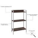 Ver imagem 5 de Estante de Livros Industrial 60CMX104CM 3 Prateleiras Active Yescasa Marrom