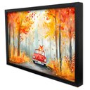 Ver imagem 1 de Quadro Decorativo Raposinha na Floresta em Moldura Caixa Tacolado Moldura Caixa Alta 4,5cm Preta sem