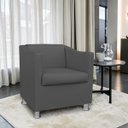 Ver imagem 1 de Poltrona Decorativa Tillak Tilla em Suede para Sala de Estar, Consultório e Recepção - Corino Cinza