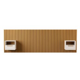 Cabeceira Ripada Maracá King 320cm MDF/MDP com 2 Mesa de Cabeceira Jatobá - 2