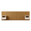 Ver imagem 2 de Cabeceira Ripada Maracá King 320cm MDF/MDP com 2 Mesa de Cabeceira Jatobá Bege