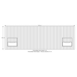 Cabeceira Ripada Maracá King 320cm MDF/MDP com 2 Mesa de Cabeceira Jatobá - 4